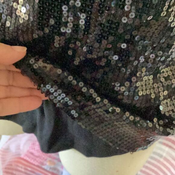 Lane Bryant Black Sequin Tank Top Shell Stretch Women’s 14/16 - Picture 5 of 7